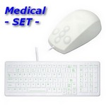 MED-1 Wasserfeste Maus und Tastatur im Set USB weiss
