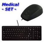 MED-2 Wasserfeste Maus und Tastatur im Set USB schwarz